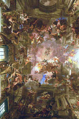 A.Pocas. Jėzuitų misionieriškos veiklos alegorija. Šv. Ignoto bažnyčia. Roma. 1685-94 m. 