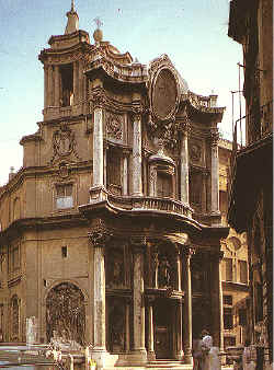 L. Berninis, F.Borominis. Šv. Karolio prie keturių fontanų bažnyčia. Roma. 1665-67 m.