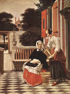 P.de Hochas. Moteris ir tarnaitė. 1657 m.