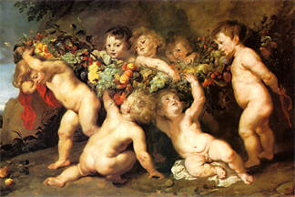 P.Rubensas. Vaisių vainikas. 1618 m. 