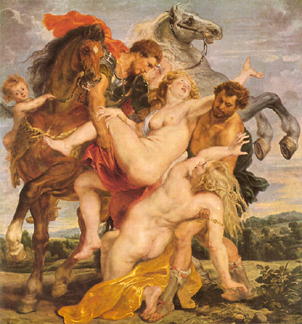 P.Rubensas. Leokipo dukterų pagrobimas. 