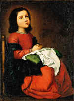 Surbaranas. Marija vaikystėje. 1660 m.