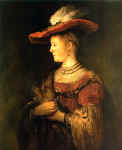 Rembrantas. Žmona Saskija. 17 a.