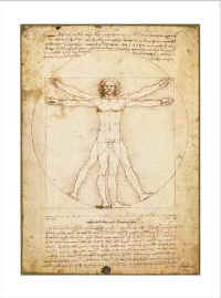 Leonardas da Vinčis. Žmogaus kūno proporcijos. Piešinys. 16 a. 