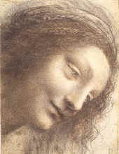 Leonardas da Vinčis. Marijos portreto eskizas. 1508-12