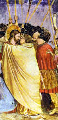 Džiotas. Judo pabučiavimas. Freskos fragmentas. 1304-06