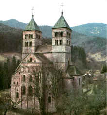 Romaninė benediktinų bažnyčia. Murbachas. 12 a. 