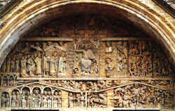 Paskutinis teismas. Vakarų portalo reljefai. Šv. Fua bažnyčia. Konkas. 1124-1135 m. 
