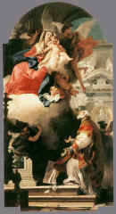 Mergelė Marija pasirodo šv. Filipui. 1740 m.