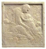 Donatelas. Madona debesyse. 1425-30