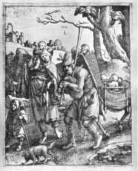 L.van Leidenas. Keliaujantis muzikantas su šeima. 1520