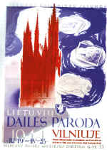 V.K.Jonynas. Lietuvių dailės parodos Vilniuje plakatas. 1944
